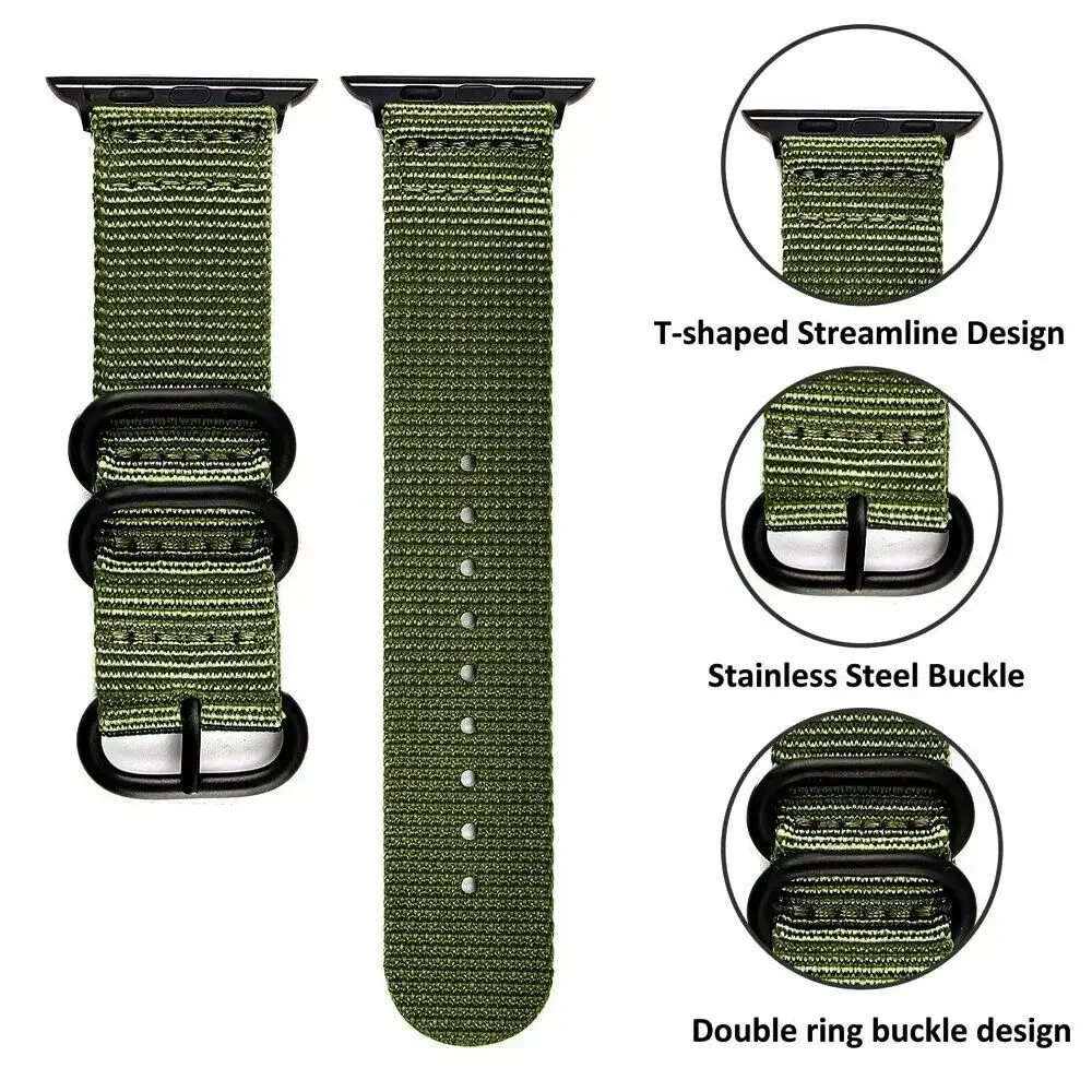 Nylon Strap For Apple Watch 9 8 45mm 44mm 49mm Nand for i Watch9 8 7 6 5 4 SE 3 2 1 for Apple Watch Bracelet Womem Men Bands