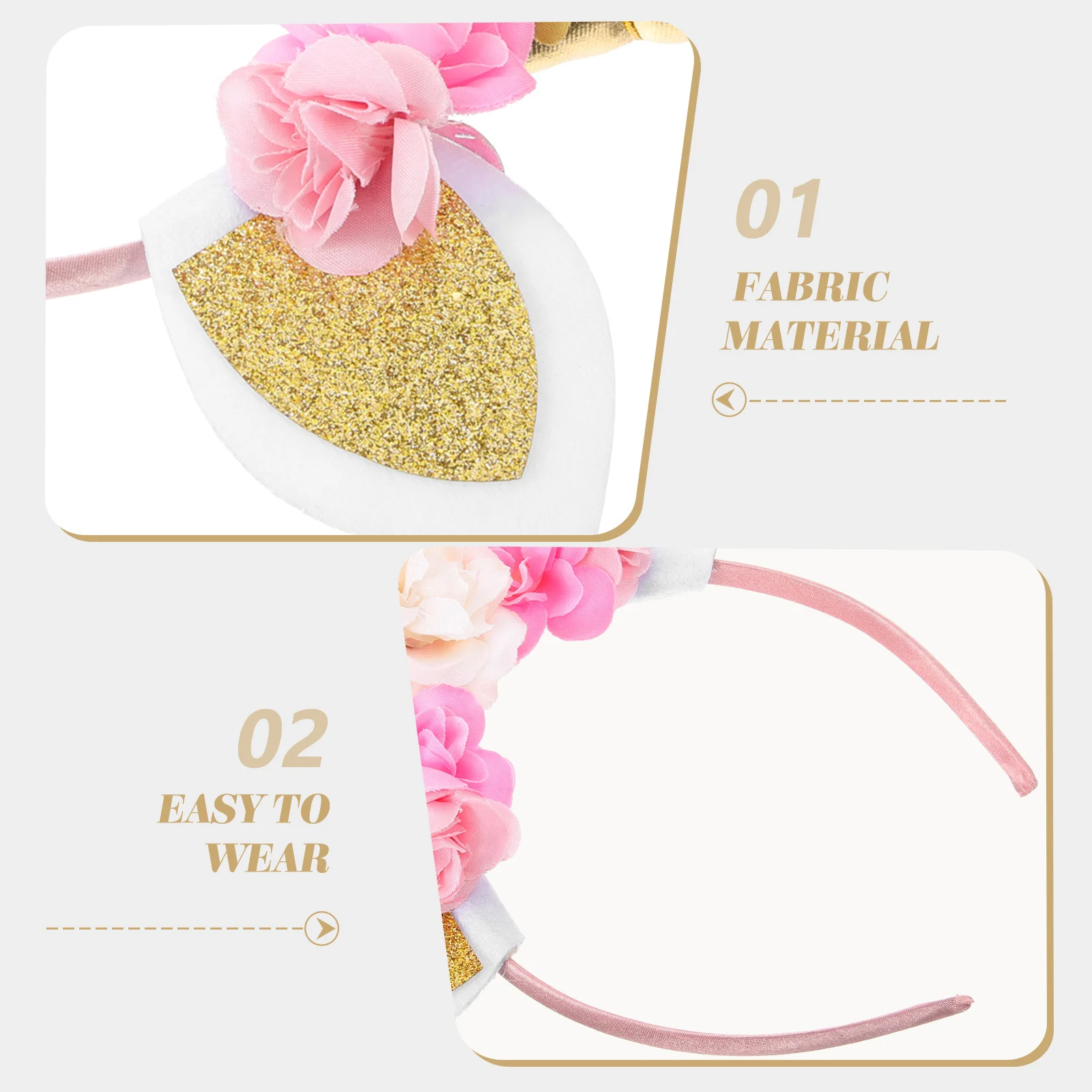 Accesorios dorados para el cabello, diadema de unicornio, tocado para niños, aro para niñas, diademas para niños