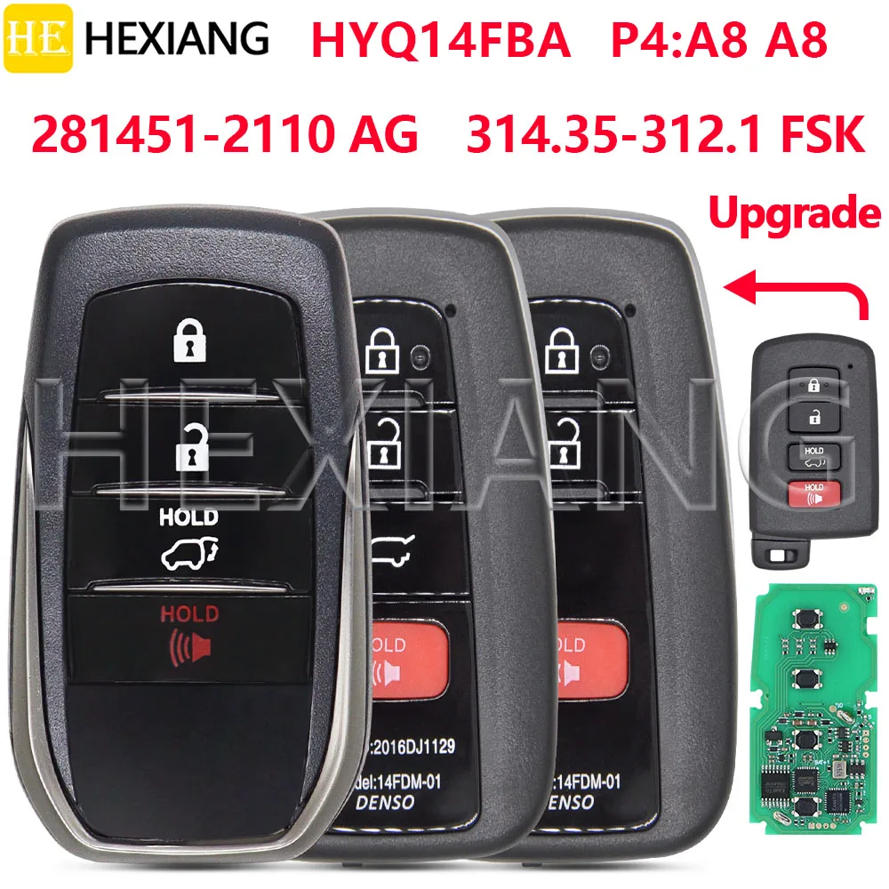 HE 8A P4:A8 A8  281451-2110 AG 314.35-312.1 FSK Car Remote Key For Toyota Highlander Limited Tundra Land Kluger 4Runner Cruiser
