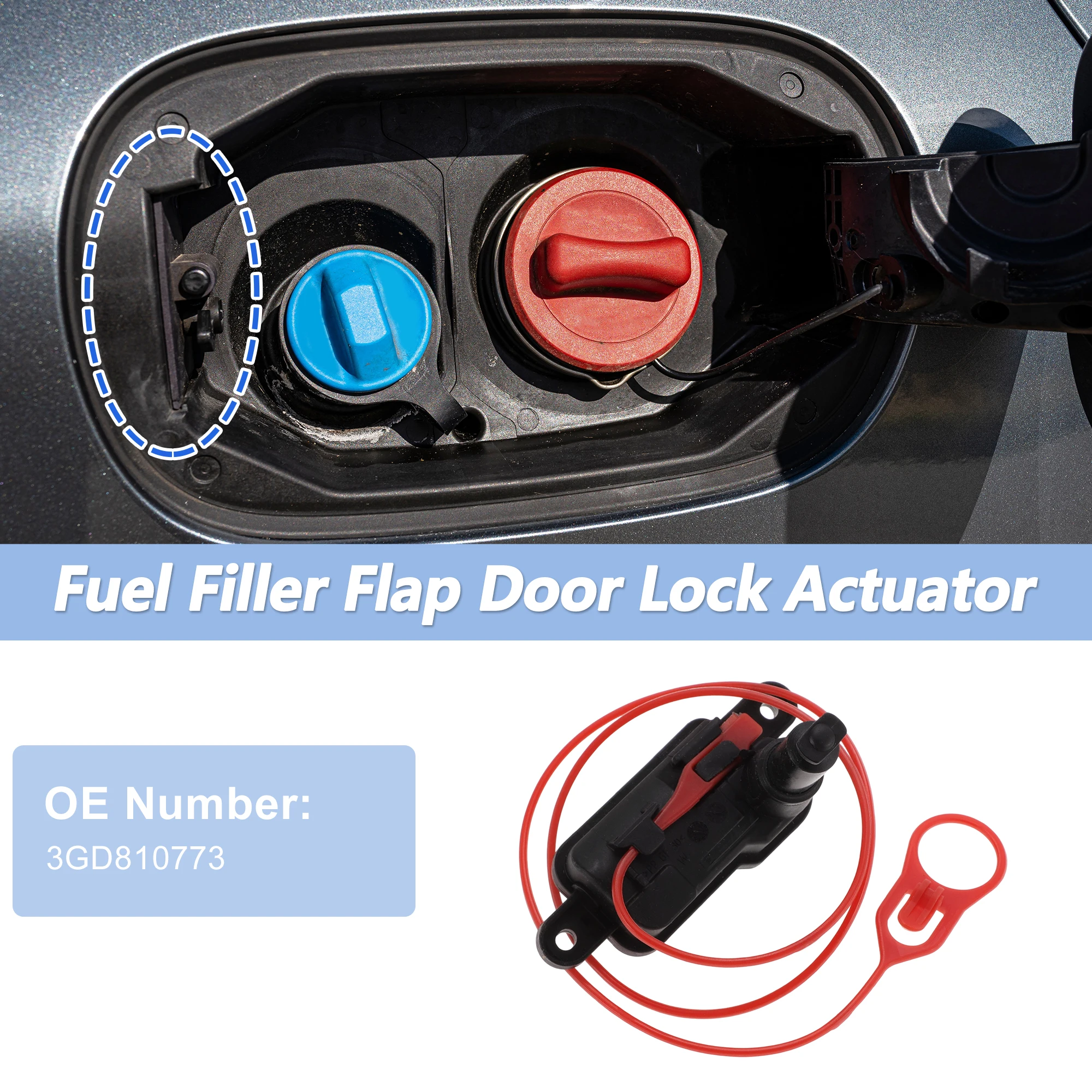UXCELL 3GD810773 Fuel Filler Flap Door Latch Lock Actuator Motor for VW Arteon 19-20