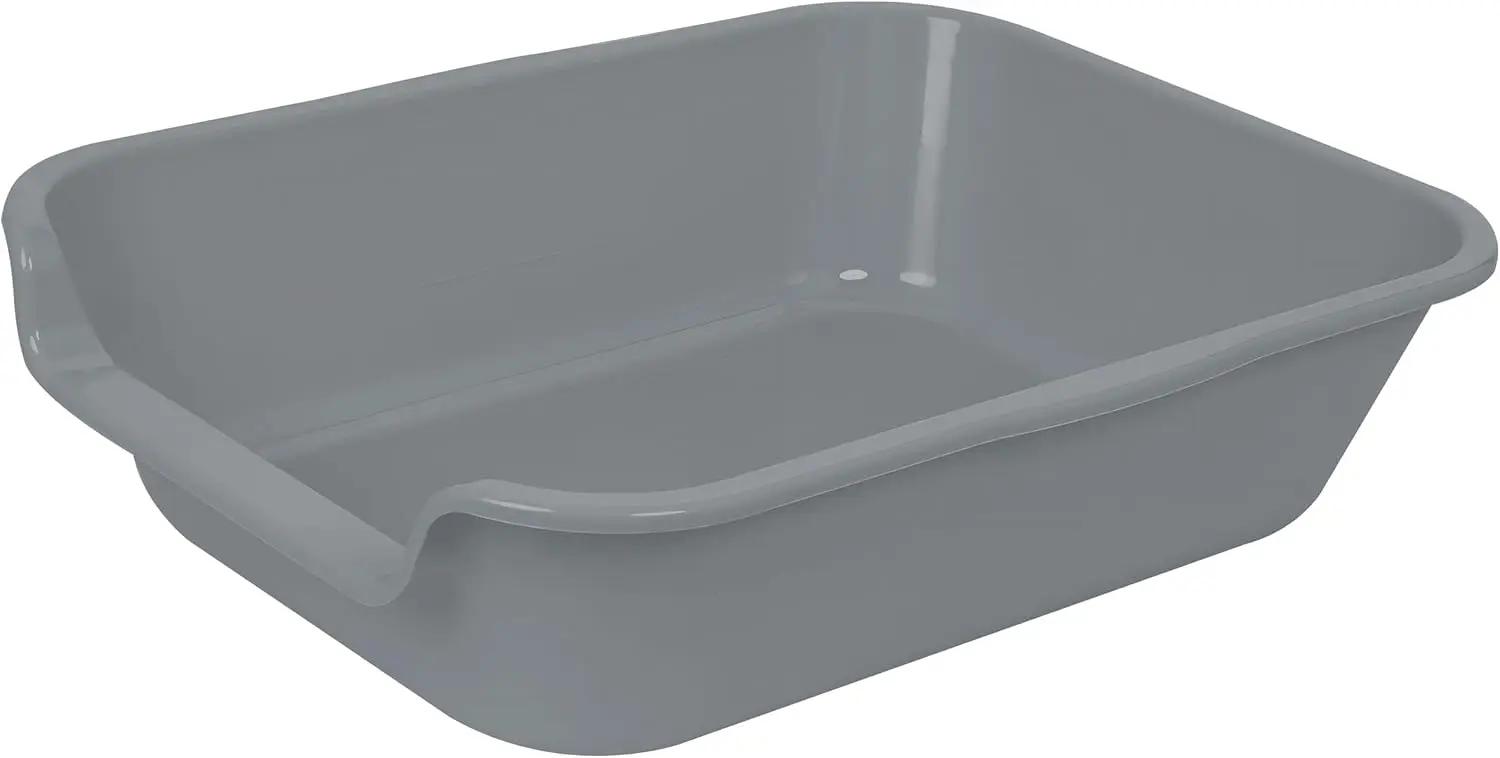 

Extra Large Cat Litter Box, Low Entry for Senior Cats, ABS Material, Gray, 20"L x 15.5"W