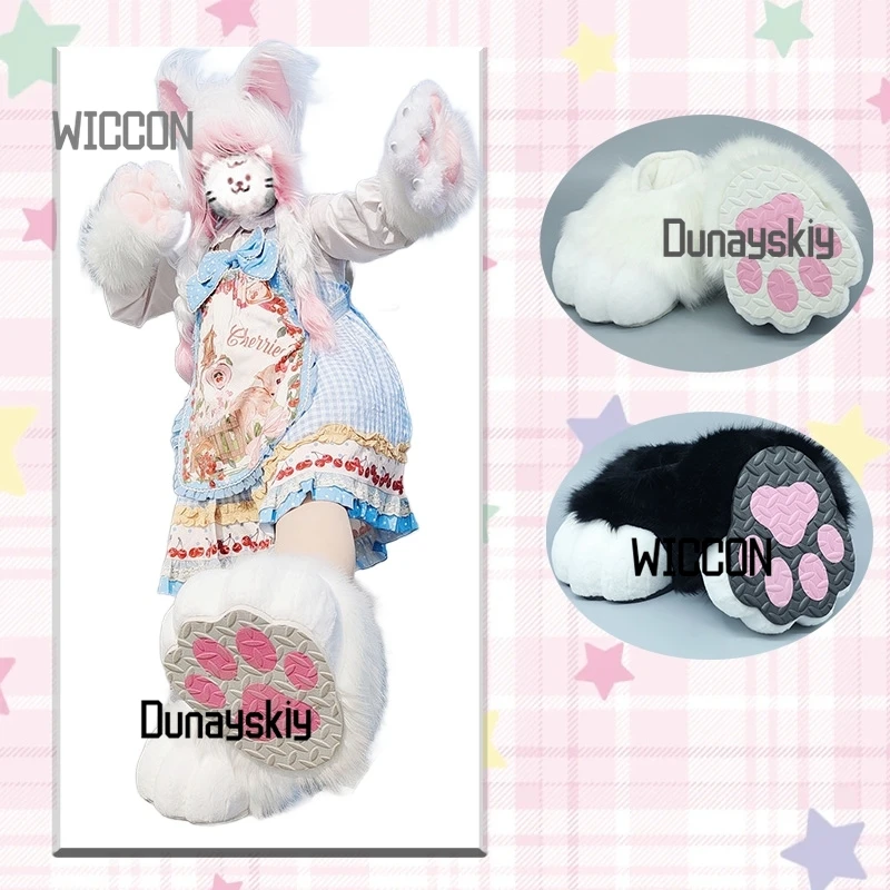 

FURRY fursuit kawaii jirai kei lolita anime cosplay costumes accessions cool animal cos cat shoes Y2K Halloween party cosplay