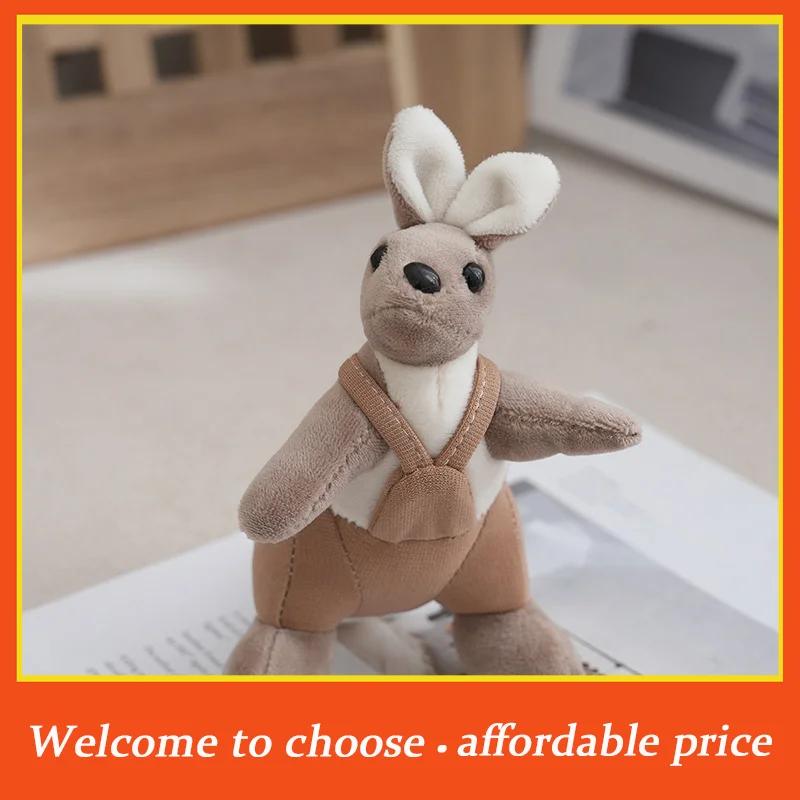 

TH 1pc Cute Kangaroo Plush Key Ring Australian Animal Kangaroo Keychain For Girls Gifts Creative School Bag Charm Pendant