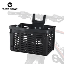 WEST BIKING Foldable Bicycle Front Basket Multi-functional MTB Road Bicycle Handlebar Bag Rear Pannier Cycling Accessories