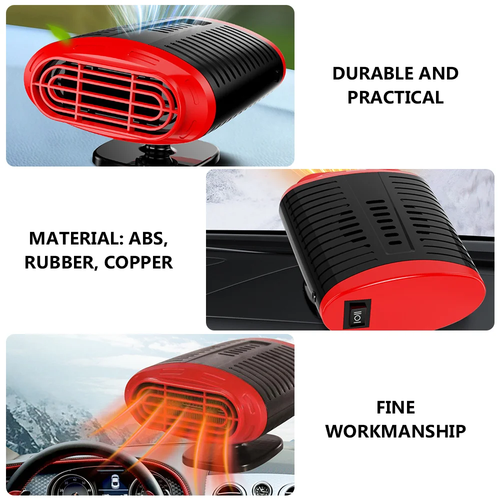 Car Heater Mini Portable Adjustable Auto Cooling Fan Vehicle Defroster Rubber Defogger Windshield