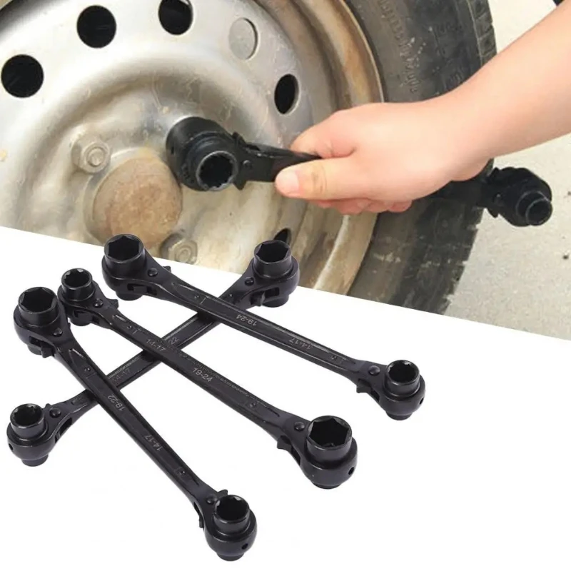 Multi-functional Double-Head Quick-Release Wrench with Bi-directional Ratcheting Function - Rust-resistant for Workshops
