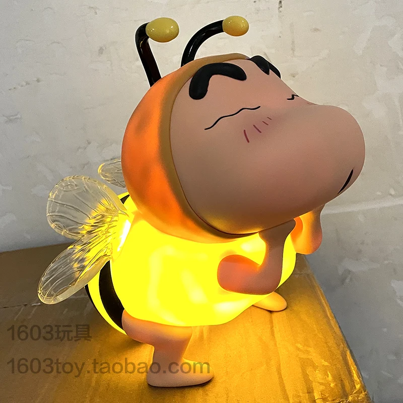 

22cm Action Figurine Crayon Anime Figure Bee Cosplay 1:1 Shin-chan With Light Large Pvc Model Doll Collectble Models Gift Toy