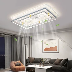 Lámparas de ventilador de techo para sala de estar, Interior moderno, regulable con control remoto, acrílico, espectro completo para dormitorio