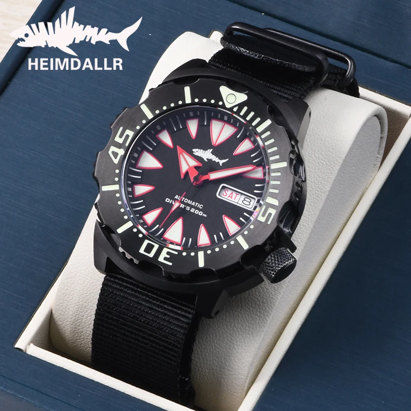 Heimdallr V2 Monster Men's Diving Watch NH36A Automatic Mechanical Watch 200M Waterproof C3 Luminous High Quality Man Wristwatch