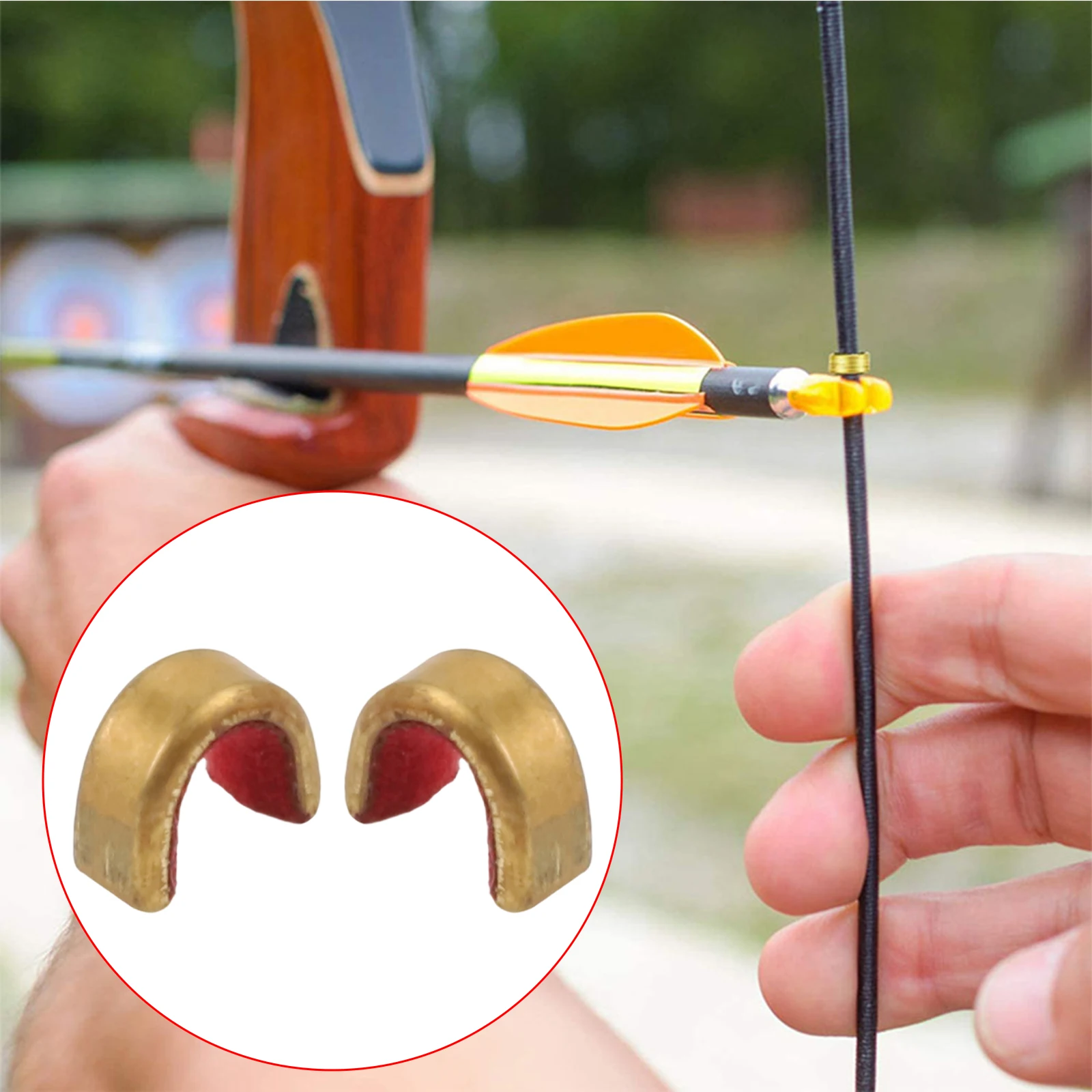 

20 Pieces Bow String Nocking Points Featuring Brass Buckle Clips for Reliable Arrow Positioning on Various Bows