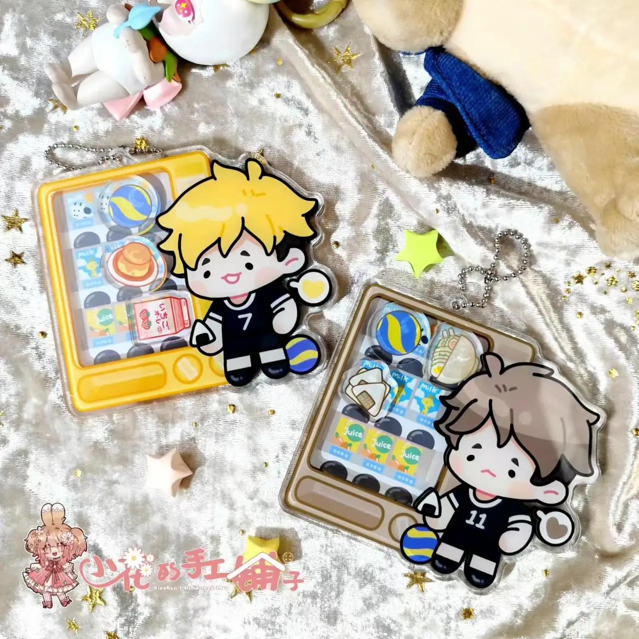 

10cm Anime Haikyuu!! Miya Atsumu Osamu Cosplay Cartoon Acrylic Pendant Ornament Shake Fighter Keychain Accessory Mascot Gift