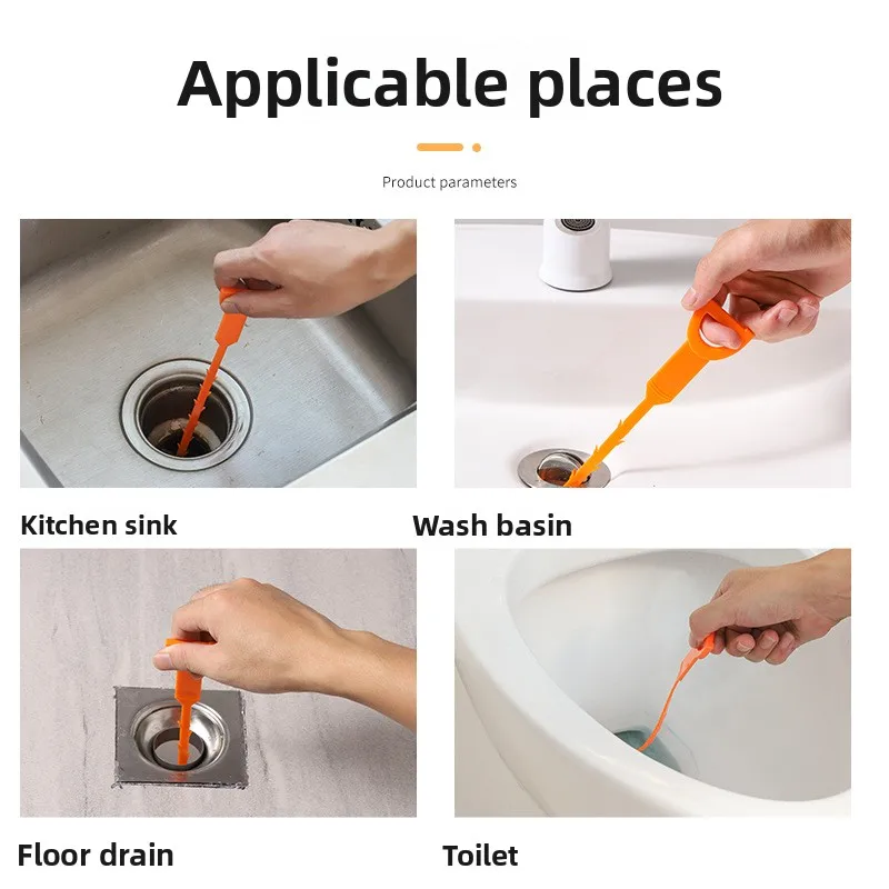 Hair Clog Remover Bathroom Drainage Blockage Remover Sink Snake Hair & Garbage Sewer Dredging Tool Hair Blockages Instant Unclog