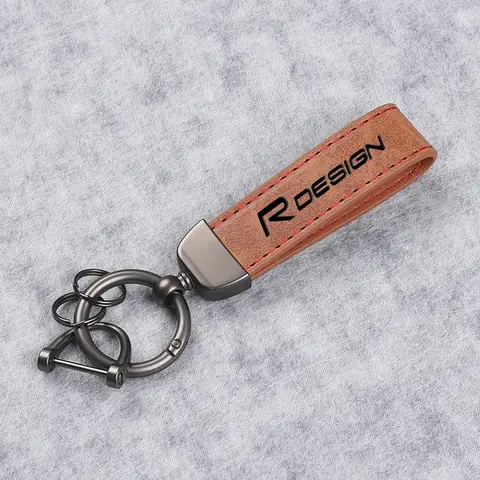 LLavero de cuero de moda de lujo, llaveros de herradura giratorios de 360 grados, accesorios de coche para diseño Volvo R con logotipo de coche RDESIGN