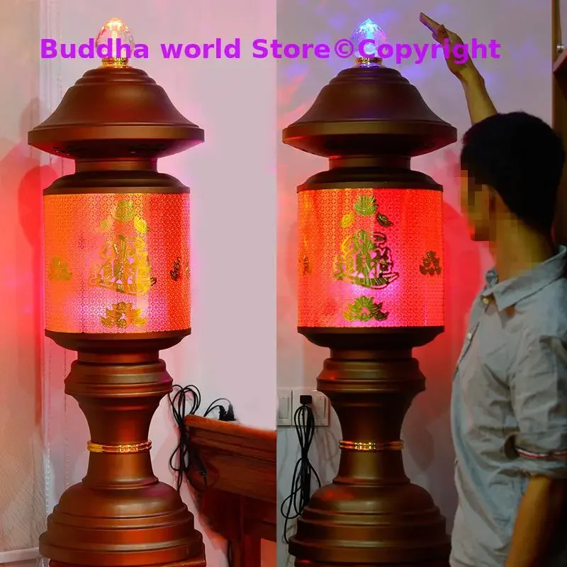 

73cm 2PCS Buddhism Taoism HOME SHOP COMAPNY Temple shrine worship buddha Mammon lamp bless safety healthy bring money good luck