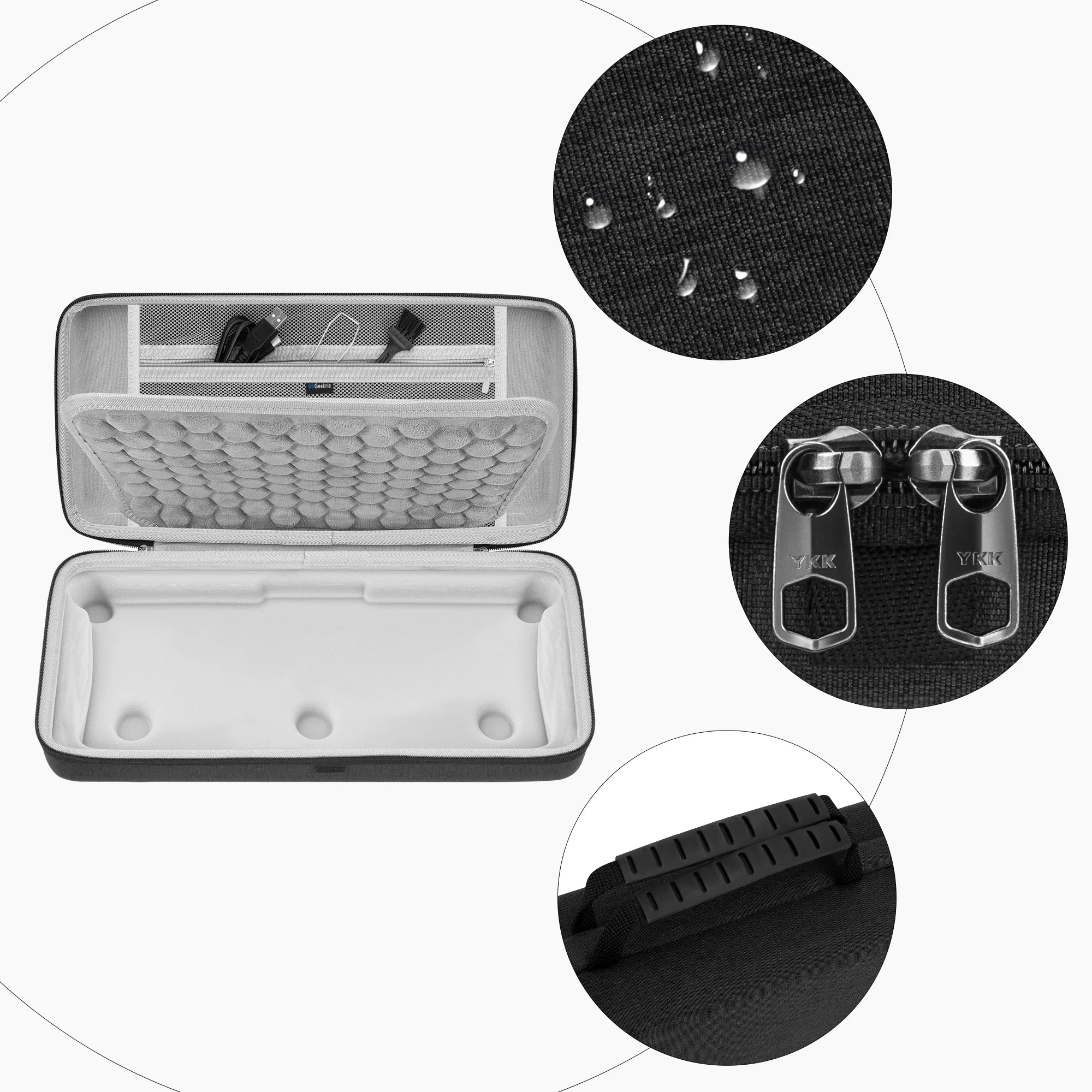 Geekria Keyboard Case, Compatible with GravaStar Mercury K1 Pro, K1 Lite, V75 Pro, V75 Lite, V75 HE Travel Replacement Case