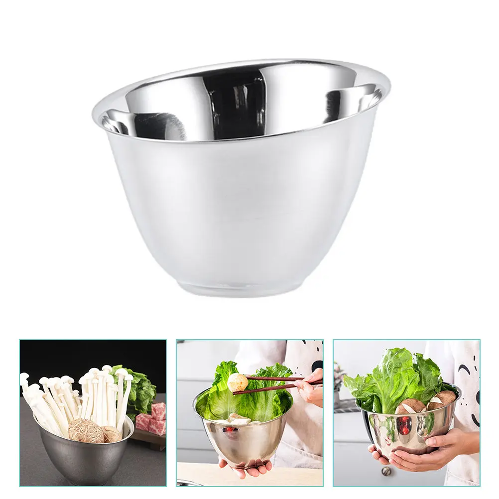 

Premium Stainless Steel Angled Bowl for Salad Sauce Vegetables Serving Modern Smooth Nonstick Kitchen Tableware Buffet Home