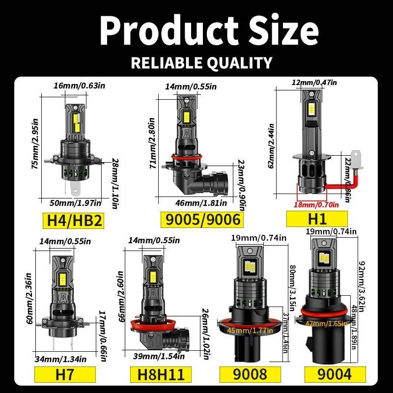 1/2PCS Motorcycle H7 LED Headlight For Suzuki GSXR600 & 750 2011-2019 2020 20000LM H11 LED Bulbs High Low Beam Moto Front Bulbs