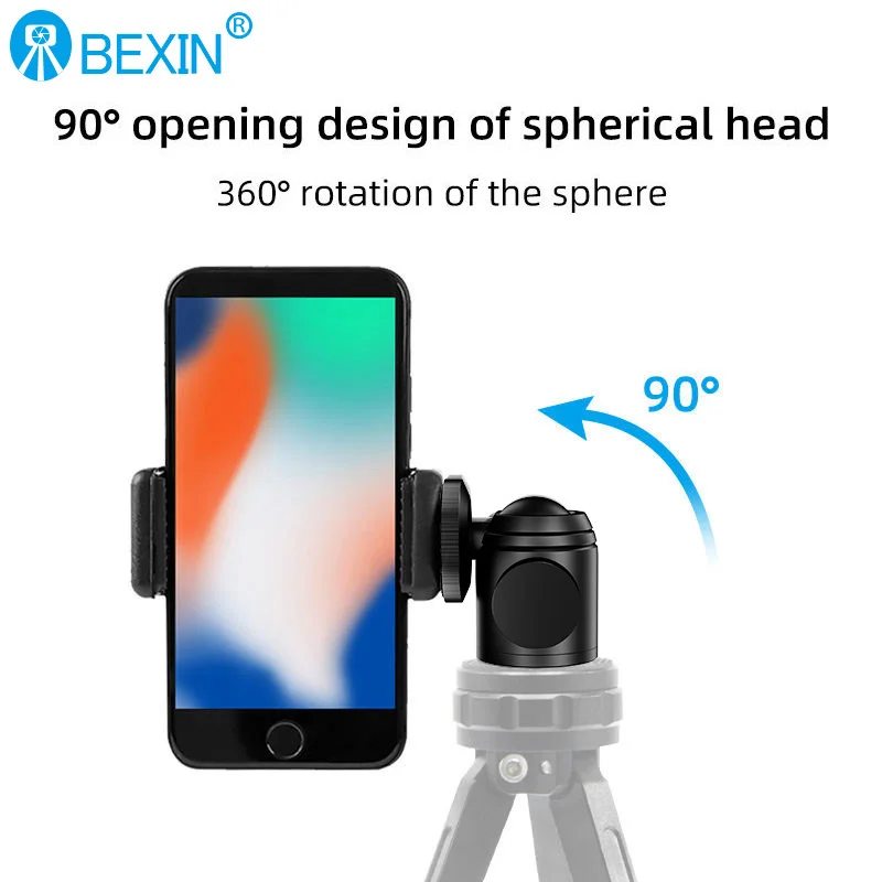 BEXIN 1/4 スレッドミニ三脚ボールヘッド 360 度回転カメラ延長ブラケットフラッシュ携帯電話自撮り棒に使用