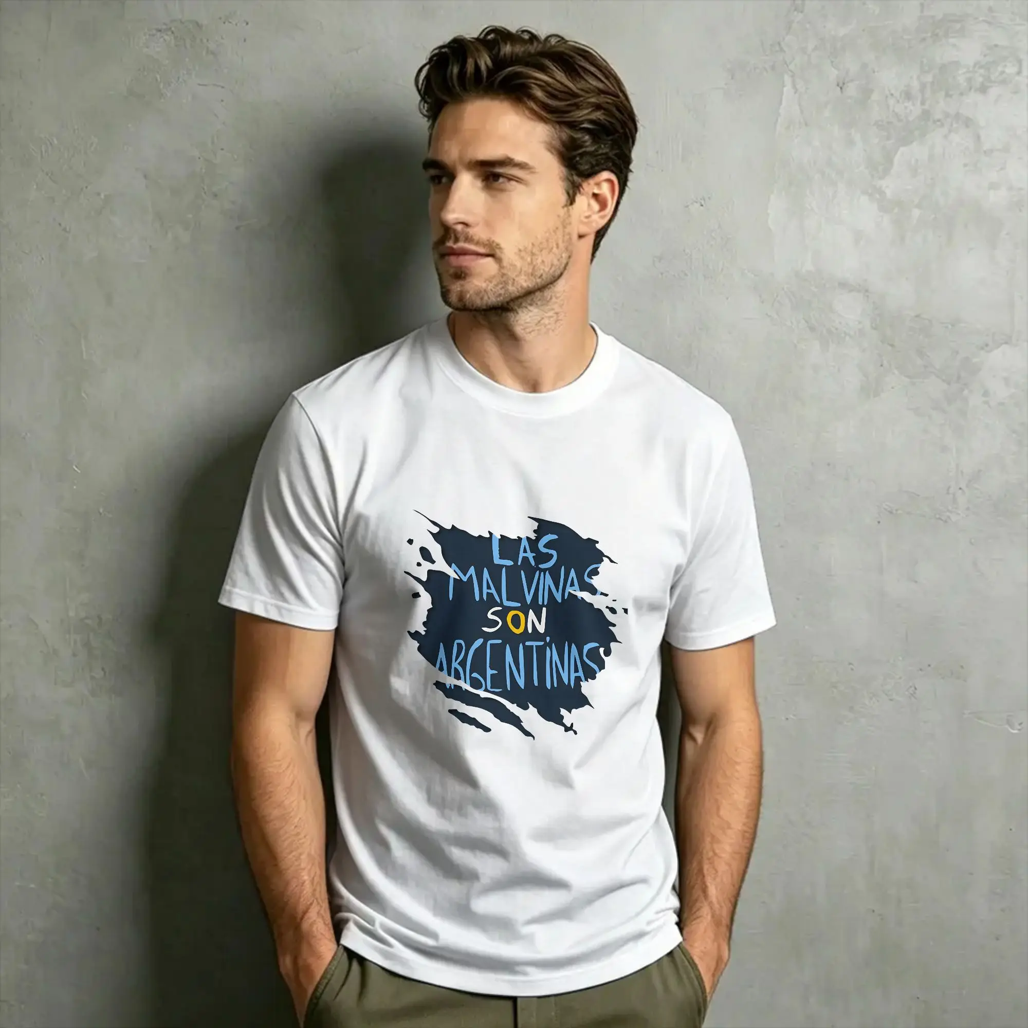 Men's T-Shirt Las Malvinas Son Argentinas Argentinian Latino Immigrants Vintage 100% Cotton Tees Collar Clothes 4XL 5XL