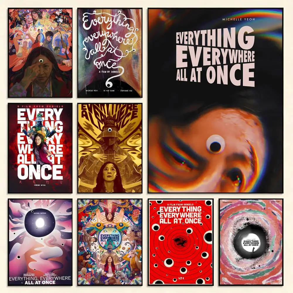 E-Everything Everywhere All At Once Poster Digital Solvent Print Waterproof PP Fade-Resistant Wall Art Room Decor Gift