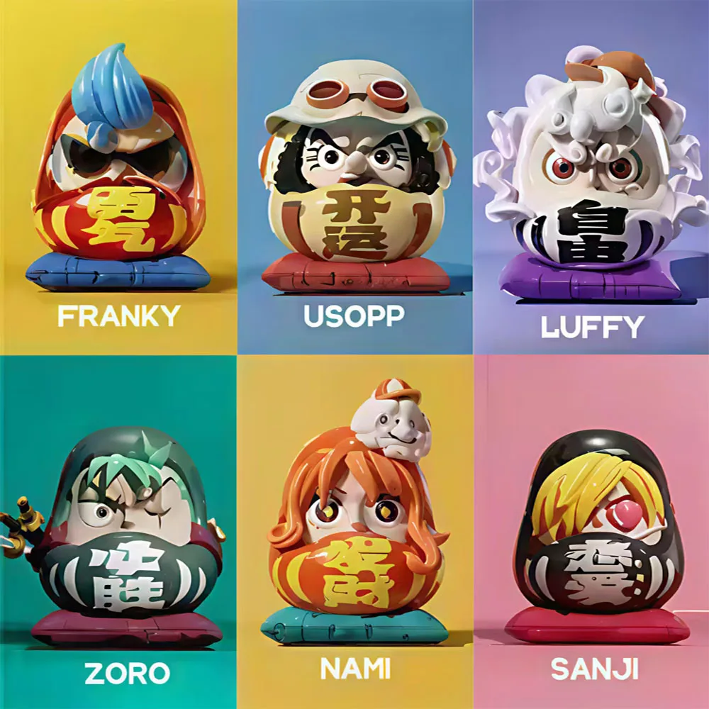 Anime One Piece Figure Q-version Nika Luffy Zoro Sanji Nami Cos Super Dharma Figurine PVC Statue Model Toys Car Ornaments Gift
