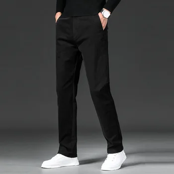 New in Spring Casual Pants Men Straight Fit Cotton Stretch Chino Trouser Male Formal Work Business Dress Khaki Fashion Regular 5