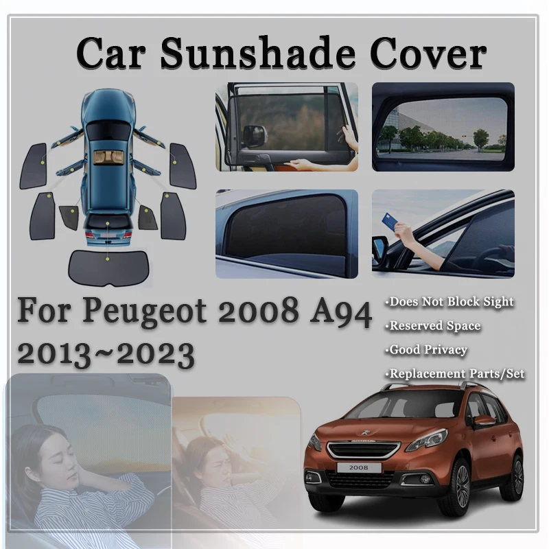 

Car Window Sunshade For Peugeot 2008 A94 MK1 2013~2023 Magnetic Sun Shade Window Visor Windshield Shield Curtain Car Accessories