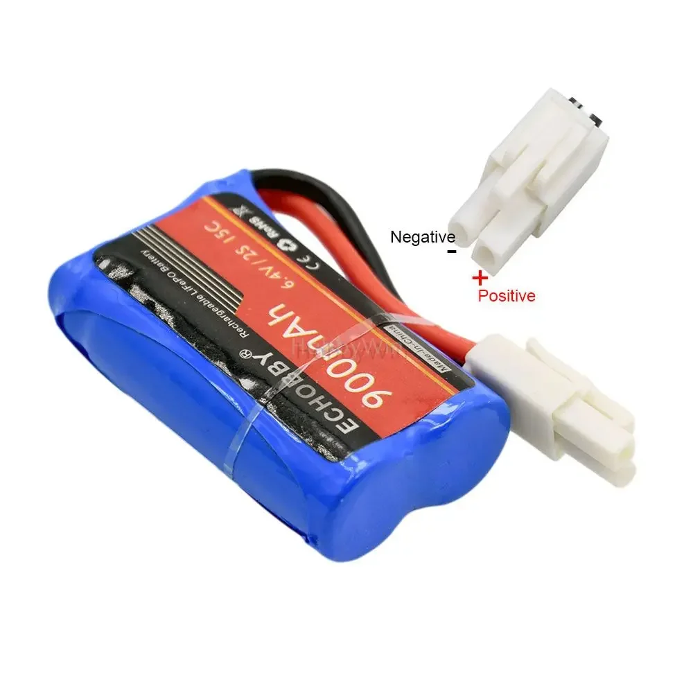 6.4V 2S 900mAh akumulator zasilający EL-2P wtyk męski P-TO-S dla RC łódź wyścigowa samochód terenowy Buggy