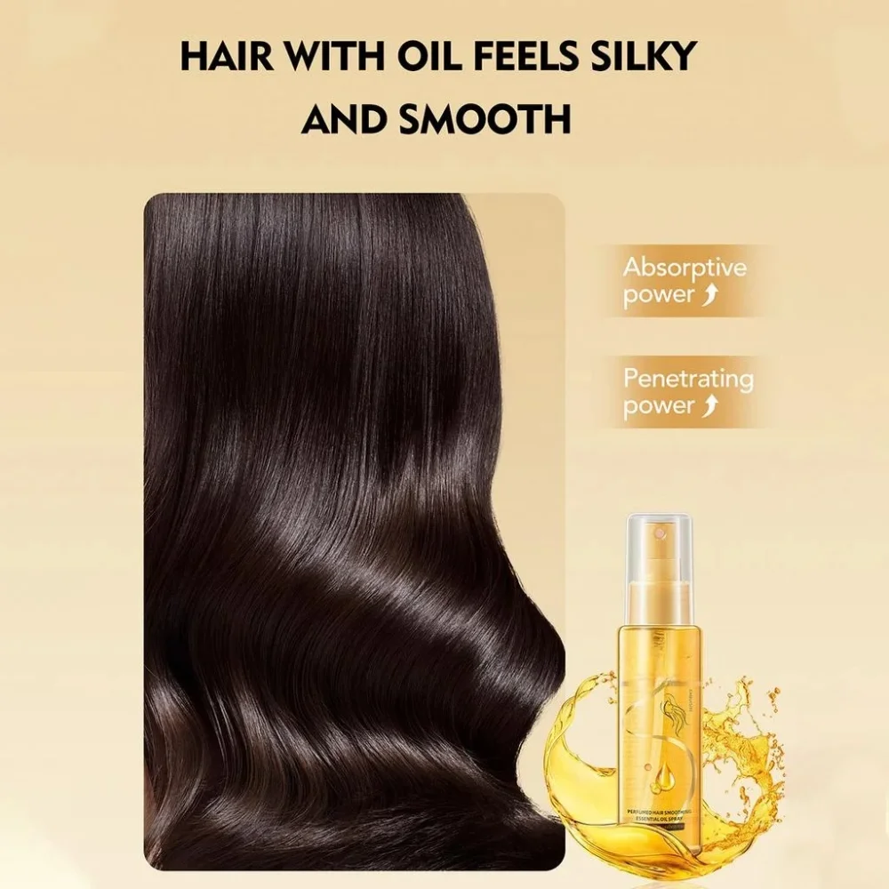 Hair Care Essential Oil Spray, Nourishing & Repair, Smooth Shiny Finish, Long-Lasting Fragrance, Easy Use for All Hair Types