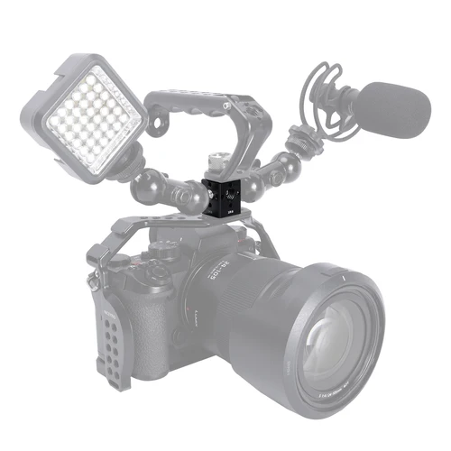 Imagen 2 del producto Soporte de extensión Niceyrig Mini Cube con tornillo de localización Arri (3/8 y 1/4) y orificios de rosca de 1/4''-20 y 3/8''-16