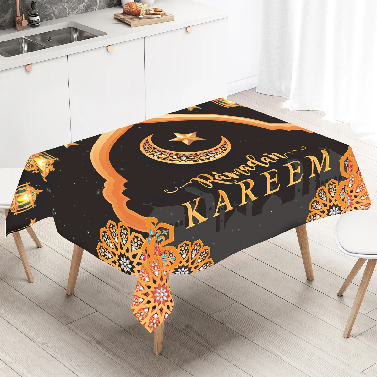 Ramadan Kareem Polyester Tablecloth Ramadan Decor For Home 2025 Islamic Muslim Party Supplies Ramadan Kareem Gift EID Al  Adha