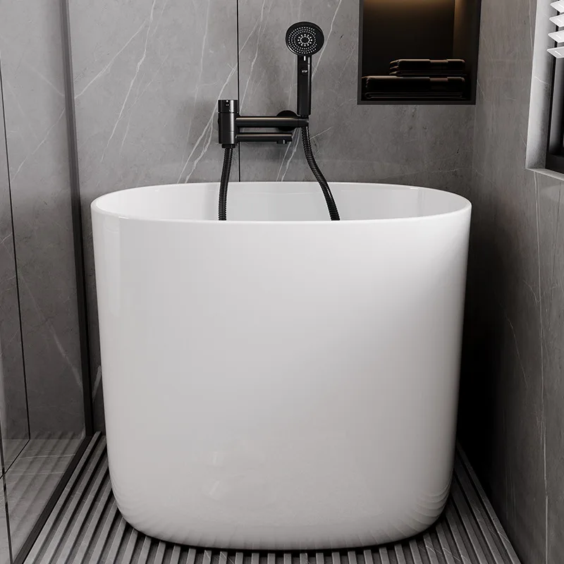 

Household small bathtub Mini Japanese deep soaking bathtub Small apartment oval independent Internet celebrity