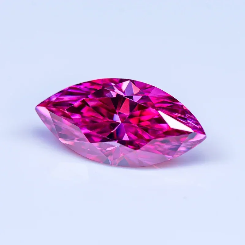 Moissanite Stone Marquise Cut Pink Color  VVS1 with GRA Certificate for Gemstone Charms Advanced Jewelry Making Materials