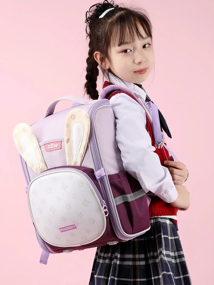 Mochila escolar Kawaii para niños y niñas, Bolsa Escolar de conejo bonito para la escuela secundaria primaria