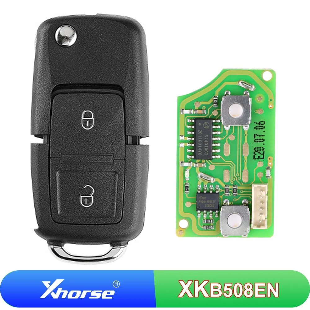 5/10 Pcs XKB508EN Xhorse XK Wired Remote Key VVDI Car Key 2 Buttons Universal Remote Key For Mini Key Tool VVDI2