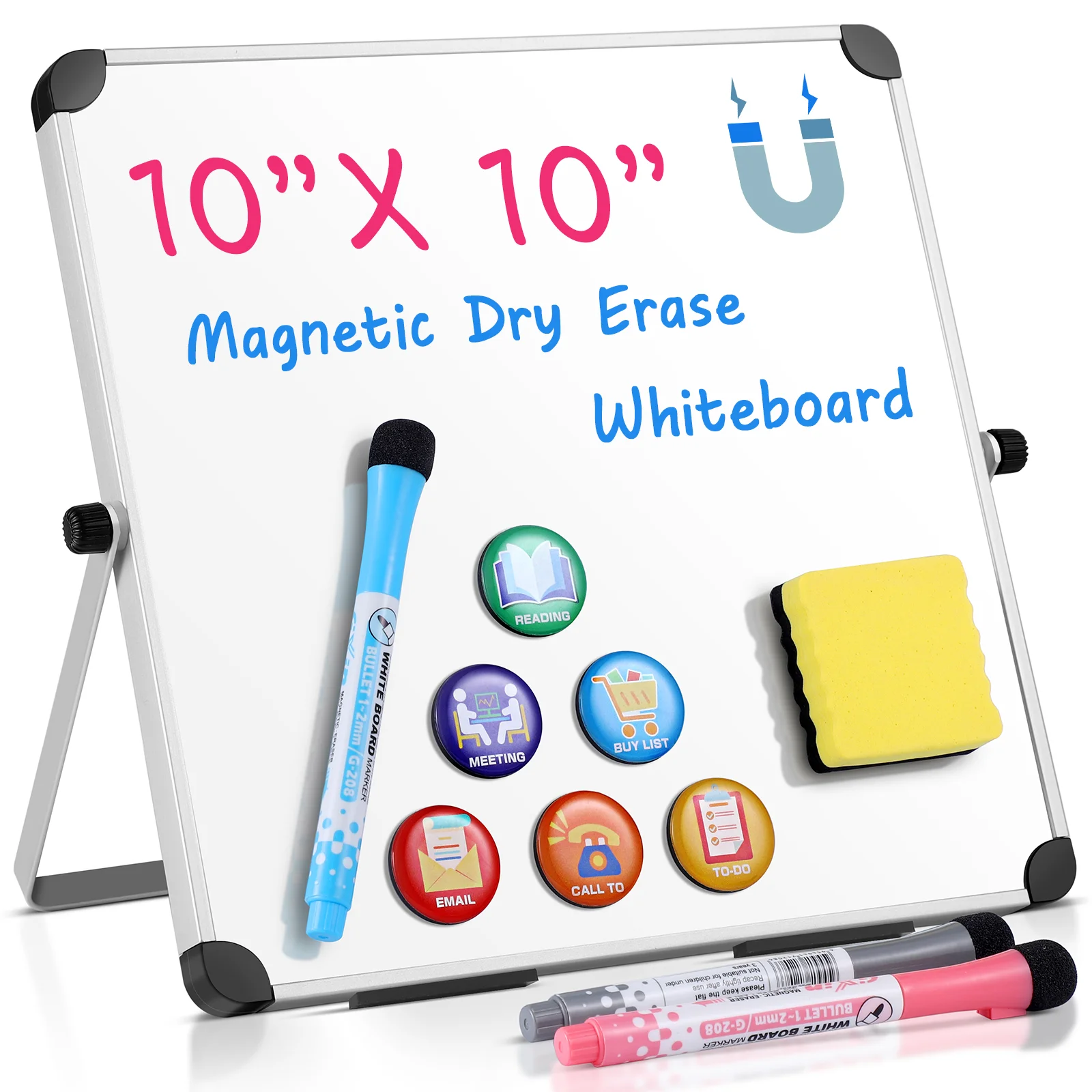 Personal Message Board Dry Erase Rotatable Set Desktop Mini Tabletop Whiteboard Double Sided