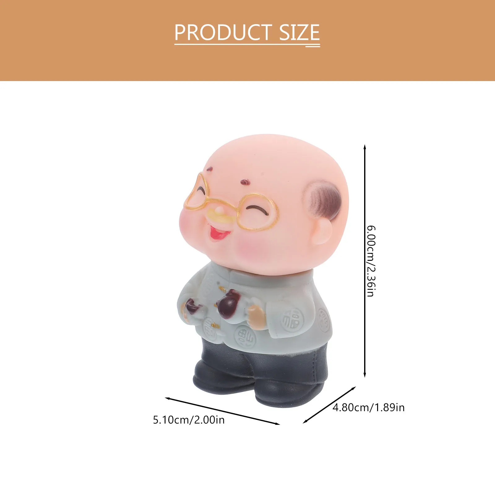 2 قطعة زينة الكعكة الذكرى المركزية البلاستيكية الفن الحرفية لسطح المكتب المشهد الصغير قابلة لإعادة الاستخدام المسنين زوج حلية المنزل الطرف #2