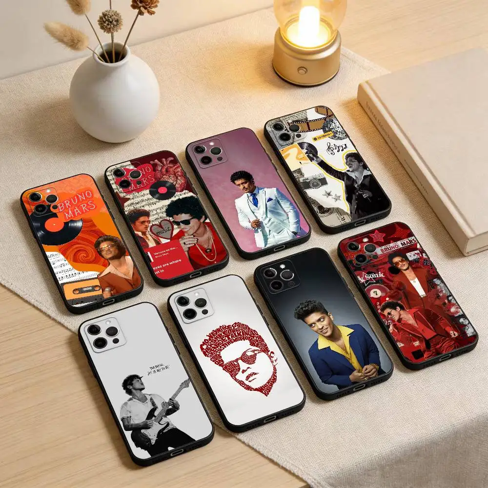 

Cool Singer B-Bruno M-Mars Phone Case For iPhone 17,16,15,14,13,12,11 Plus,Pro Max,XS,Soft Silicone Black Cover