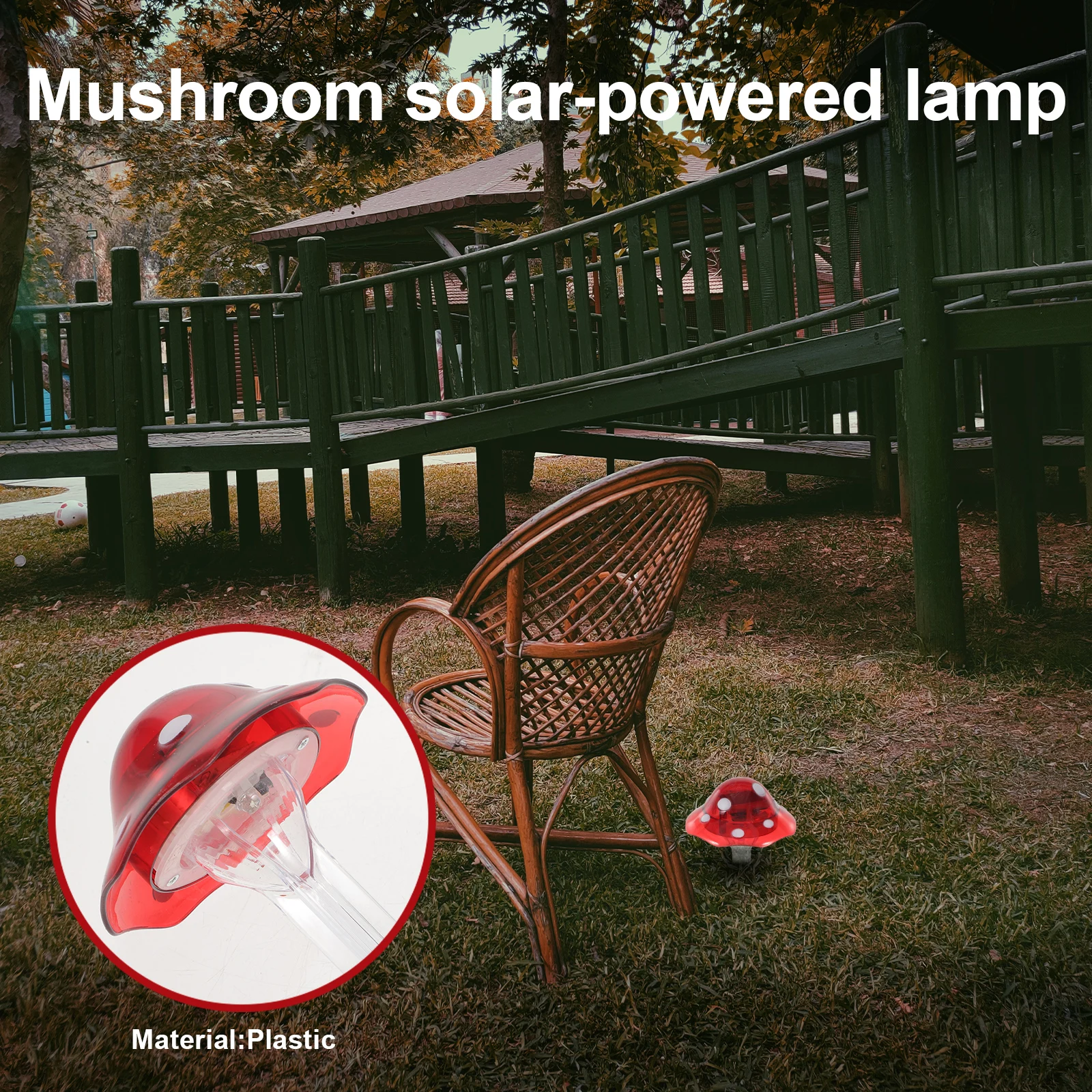 

6 Pcs Solar Lawn Light Powered Yard Ornaments Mushroom Led Garden Decorations Plastic for outside