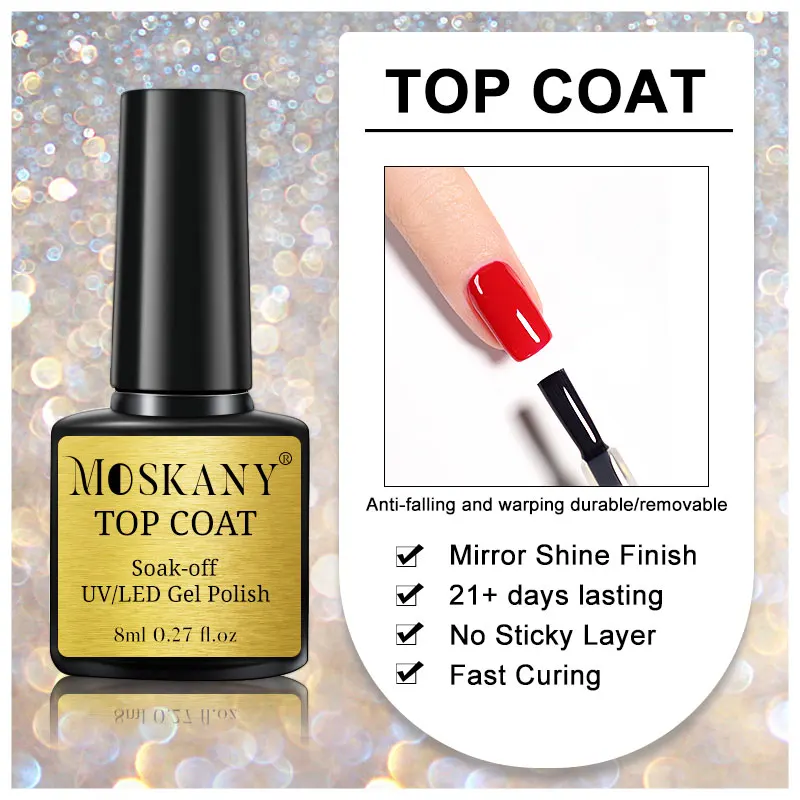 Moskany Nail Matt Top Base Coat Gel UV Soak Off Semi Permanent Nail Art acrilico Quick-Dry No-acid Primer Gel vernice