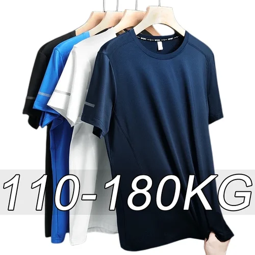 Código grande camiseta ropa hombre playeras para hombres de talla grande 6XL 8XL para hombre, camiseta de manga corta de secado rápido, camisetas de gimnasio, entrenador físico, camiseta para correr, ropa deportiva