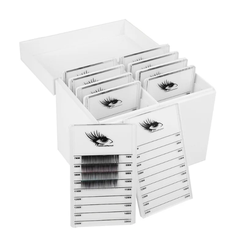 Caja de almacenamiento de pestañas de 10 capas, organizador de maquillaje, paleta de pegamento para pestañas, soporte para pestañas, herramienta de extensión de pestañas de injerto