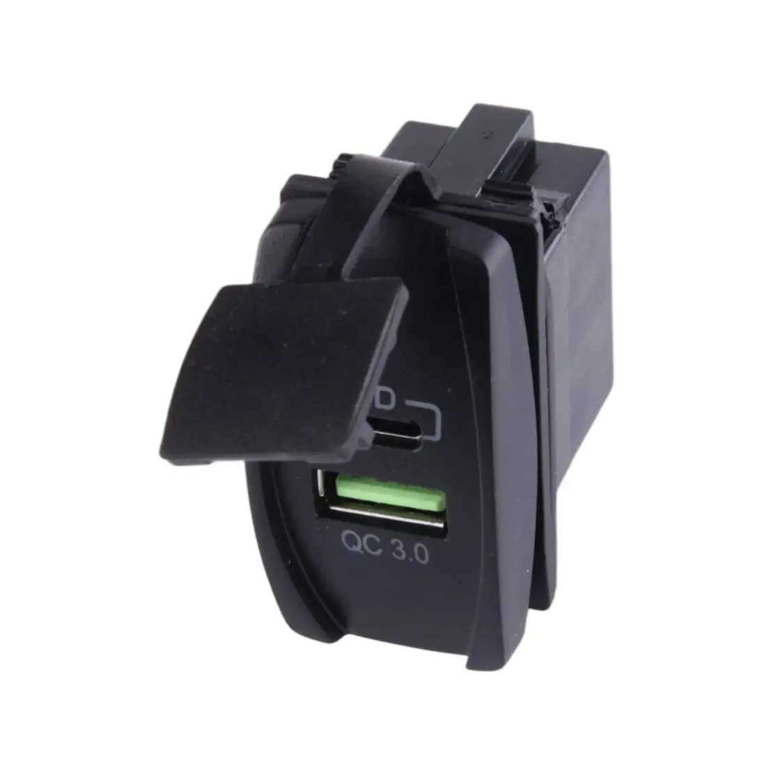 Universal Car Rocker Switch USB Type C PD+QC3.0 Socket Panel Fast Quick Charge Charging Charger Adapter