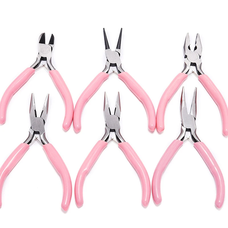 1PC Mini Pliers Diagonal Round Bent Needle Nose Handcraft Beading Insulated Cutter Pliers For Jewelry Making Tools