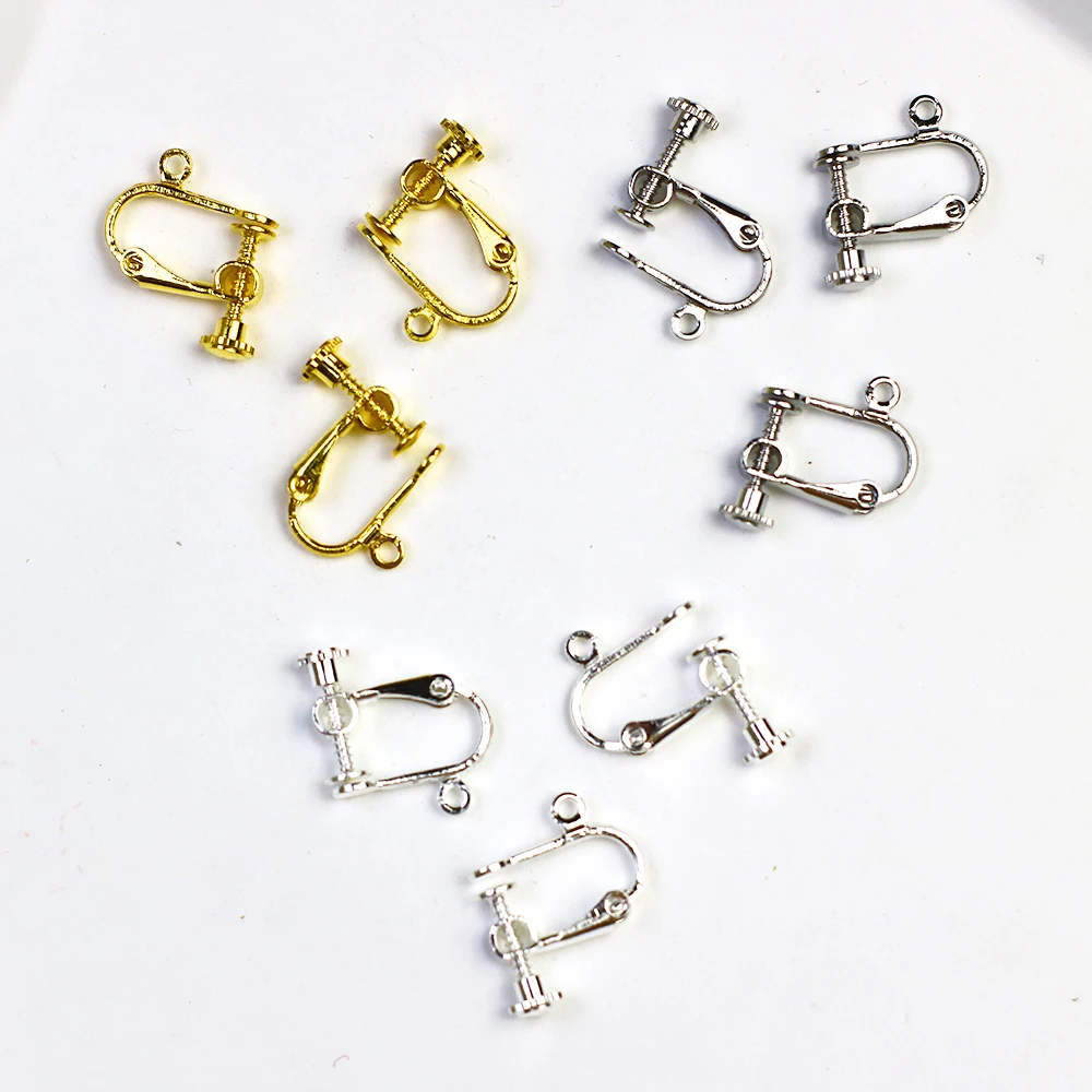 18K Gold Plated Ear Wire Earring Hook Clasps Round Hoop Earring With Loop Ear Clip Connectors DIY Jewelry Making Supplies