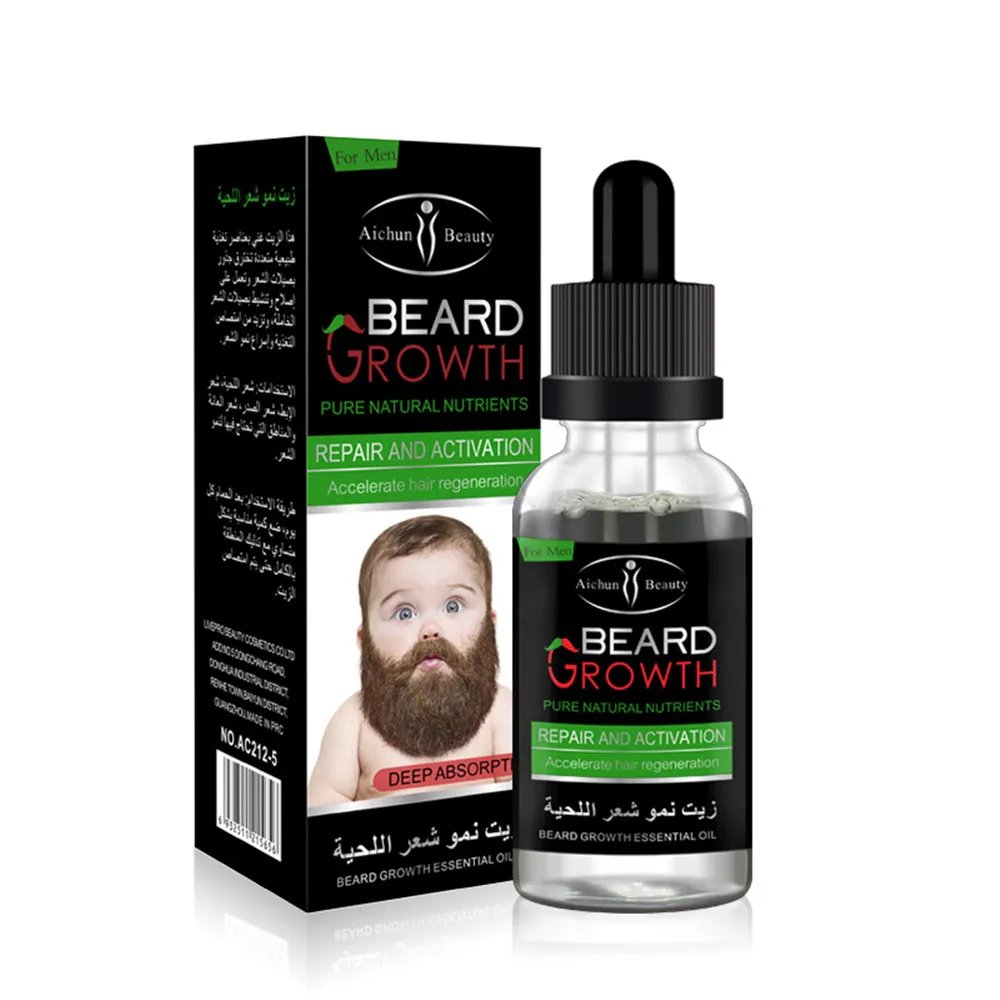 Men Liquid Beard Growth Fast Enhance Facial  Nutrition Moustache 30ml