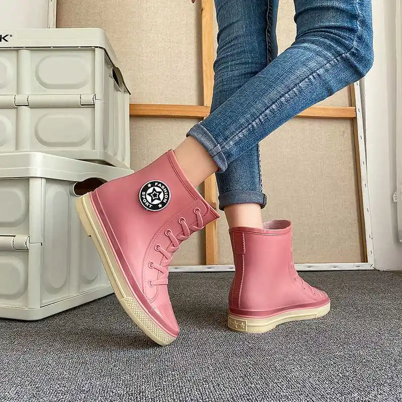 

Ort Tube Kitchen Four Seasons Water Boots Женские теплые непромокаемые сапоги с автомобилем Wa Glue oes Mid ort Tube Нескользящие резиновые сапоги