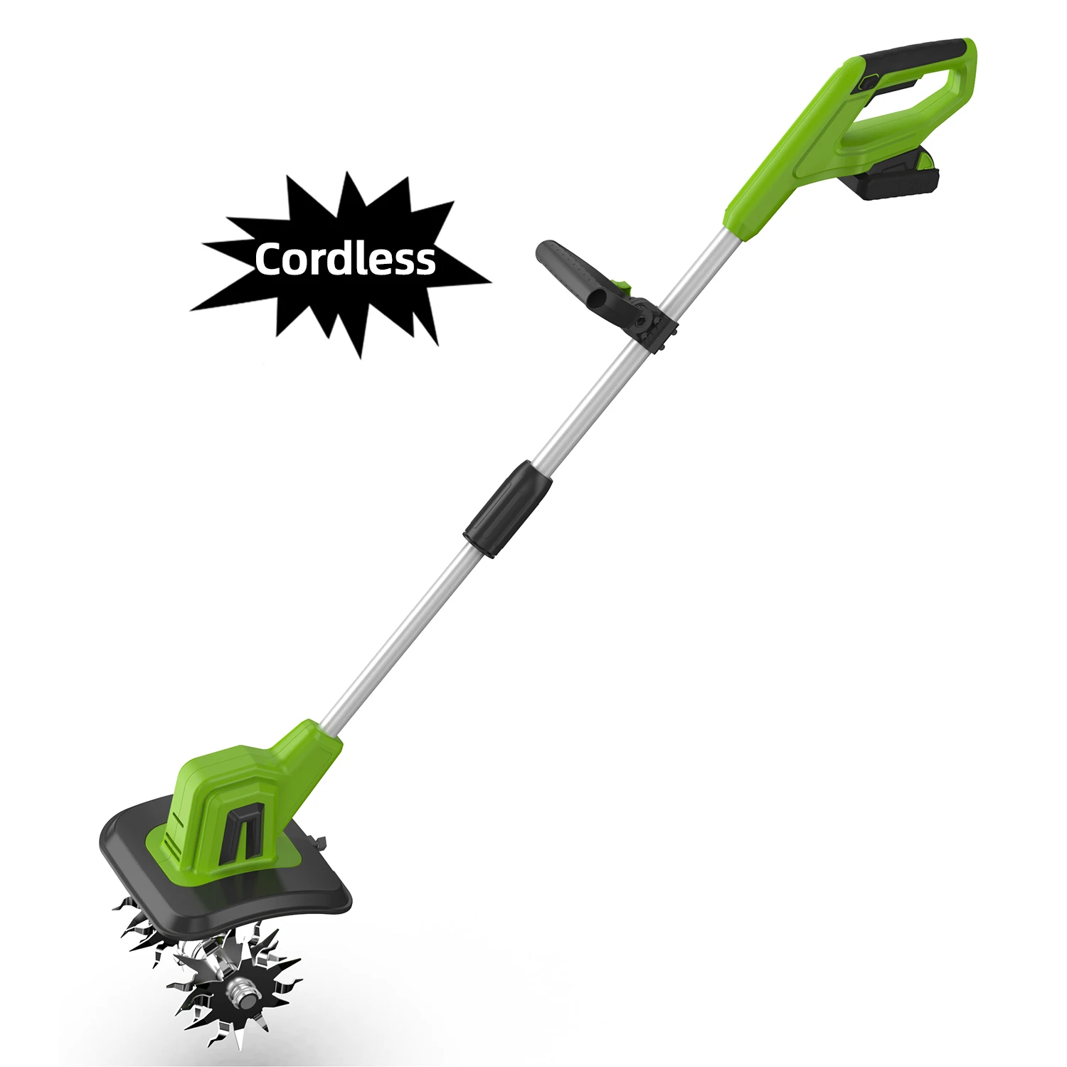 

20V Cordless Tiller Cultivator Telescopic Pole Lithium Battery Mini Electric Garden Weeder Soil Loosening Machine