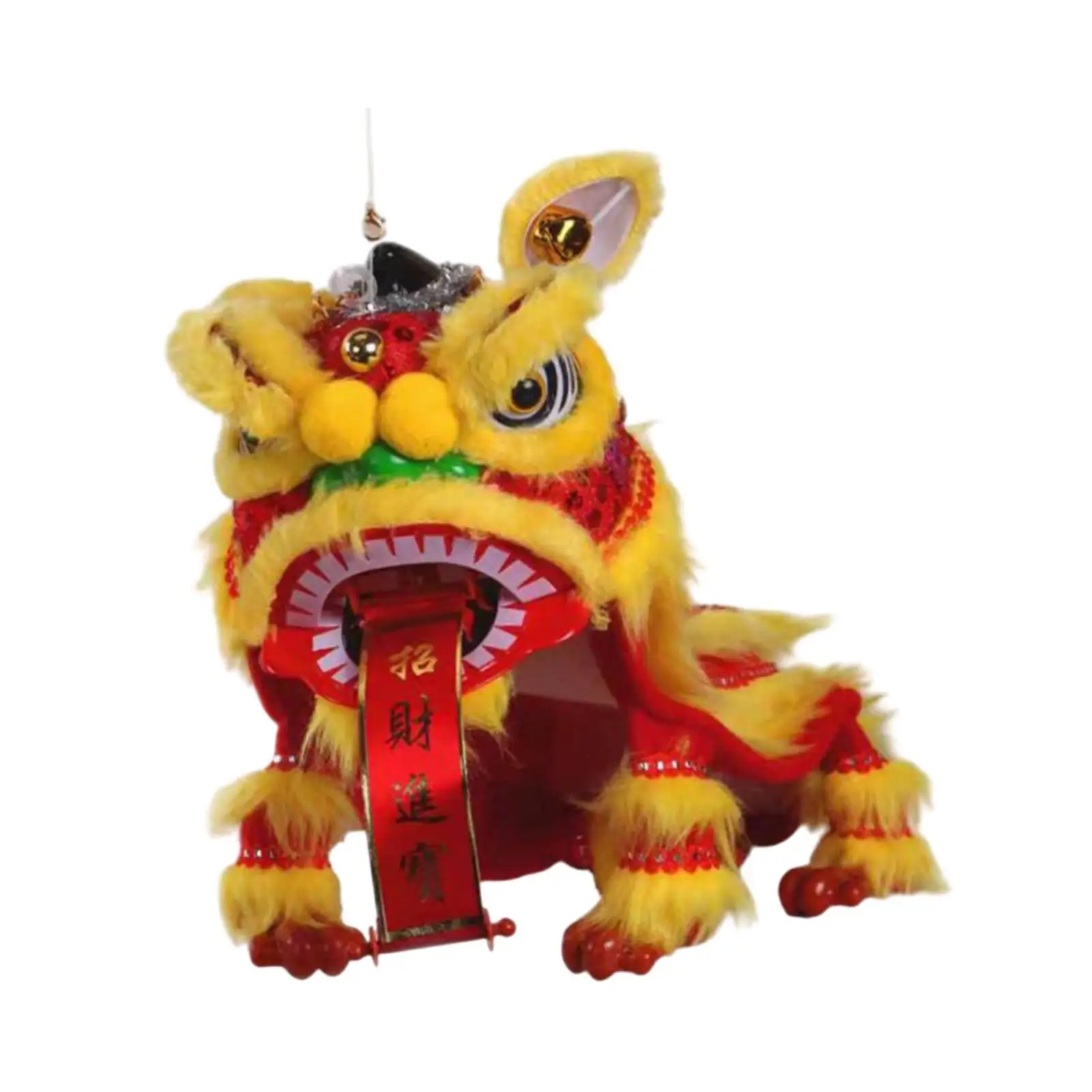 Plush Lion Puppet Marionette Toy Lion Dance Figure Decorative Hand String Arts for Chinese New Year for Women Men Girls Boys