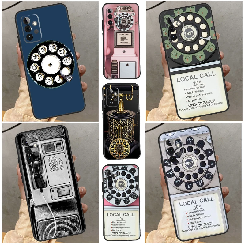 Retro Telephone Rotary Dial Case For Samsung Galaxy A54 A34 A14 A52 A53 A73 A72 A33 A13 A23 A32 A22 A12 A71 A51 Cover